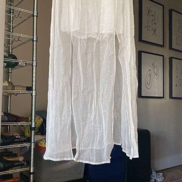 Maje White & Gold Maxi Dress sz 3 - Picture 6 of 11